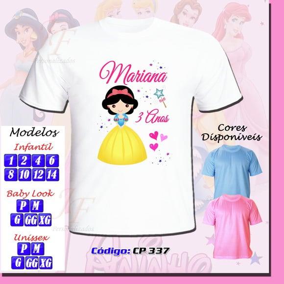 Camiseta Adulto Infantil Personalizada Princesas