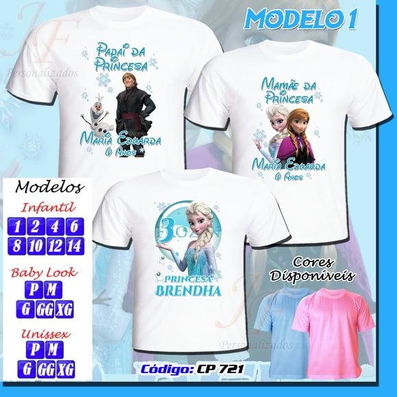 Camiseta Adulto ou Infantil Frozen Personalizada