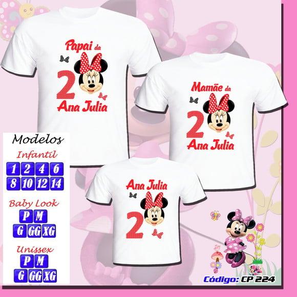 Camiseta Personalizada Aniversário Festa Minnie