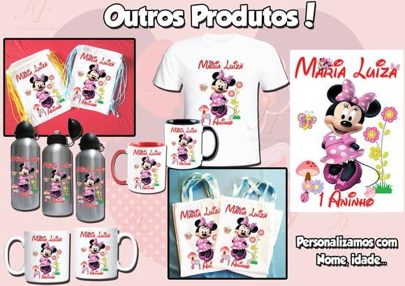 Camiseta Personalizada Aniversário Festa Minnie