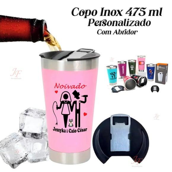 Copo Térmico Personalizado | Inox 475 ml | Tampa e Abridor