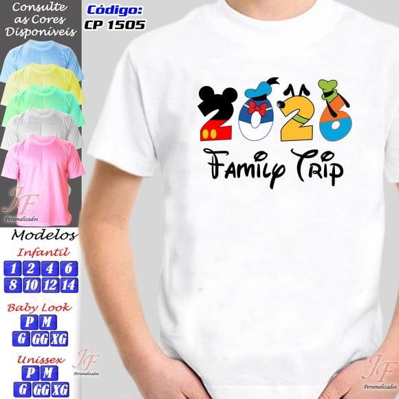 Kit 15 Camisetas Personalizadas Viagem Disney Famíly Trip