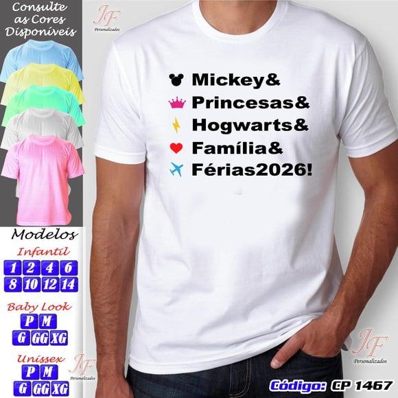 Kit 20 Camisetas Customizadas Viagem Disney Famíly Trip