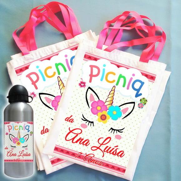 Kit Bolsinha + Squeeze Alumínio Piquenique Picnic