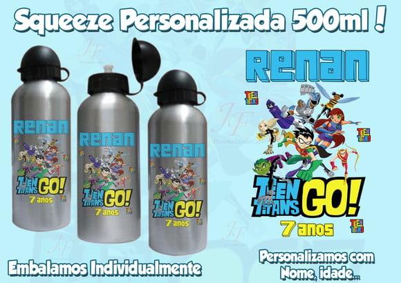 Kit com 10 Bolsinhas + 10 Squeezes em Aluminio 500 ml