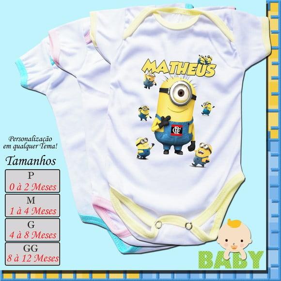Kit com 12 Body Bebê Infantil Personalizado_Mêsversário