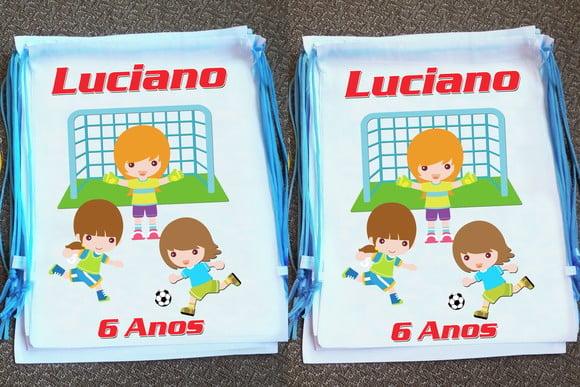 Mochilinha Ecobag Sacochila Personalizada Esportes