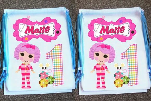 Mochilinha Ecobag Sacochila Personalizada Lalaloopsy
