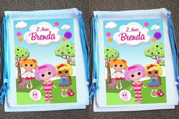 Mochilinha Ecobag Sacochila Personalizada Lalaloopsy