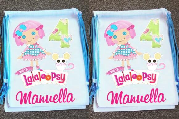 Mochilinha Ecobag Sacochila Personalizada Lalaloopsy