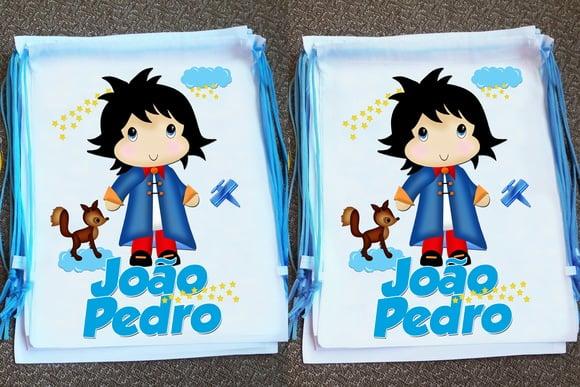 Mochilinha Ecobag Sacochila Personalizada Pequeno Príncipe