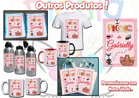Mochilinha Ecobag Sacochila Personalizada Picnic na Floresta