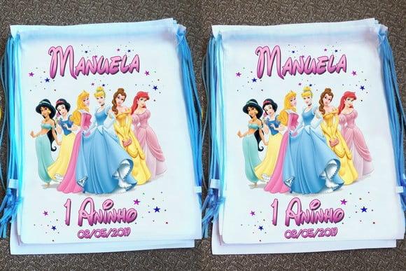 Mochilinha Ecobag Sacochila Personalizada Princesas