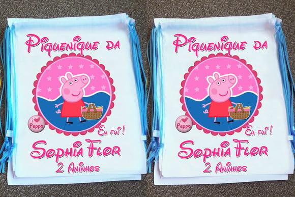 Mochilinha Ecobag Sacochila Personalizada Picnic Piquenique