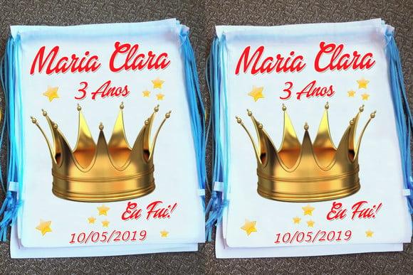 Mochilinha Ecobag Sacochila Personalizada Princesas