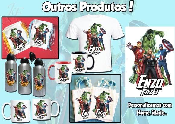 Mochilinha Ecobag Sacochila Personalizada Vingadores