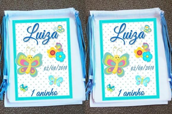 Mochilinha Personalizada Jardim das Borboletas e Flores