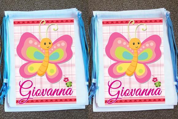 Mochilinha Personalizada Jardim das Borboletas e Flores