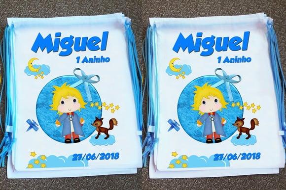 Mochilinha Sacochila Ecobag Pequeno Príncipe Personalizada