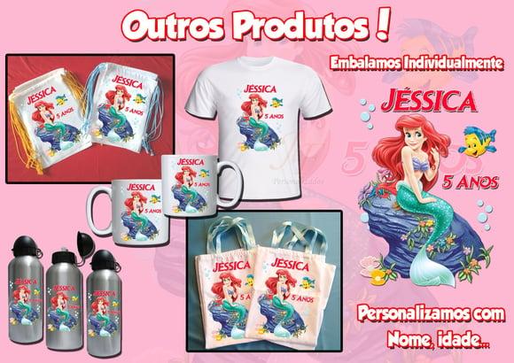 Mochilinhas Ecobag Sacochila Ariel Pequena Sereia