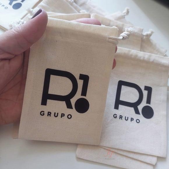 Saquinhos 08 x 10cm Personalizados Algodão Cru Lembrancinhas