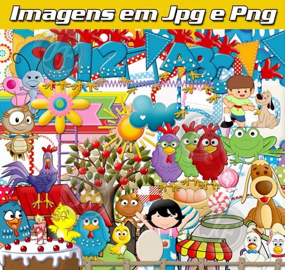 Scrapbook Digital Galinha Pintadinha