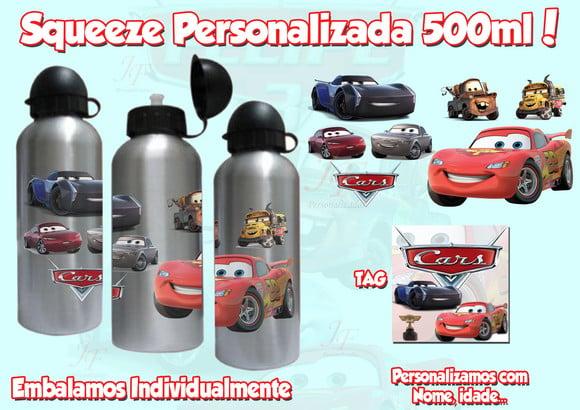 Squeeze Alumínio 500 ml Macqueen Filme Carros Personalizada