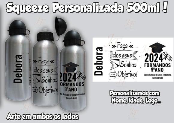 Squeeze Alumínio 500 ml Personalizada Formatura Formandos
