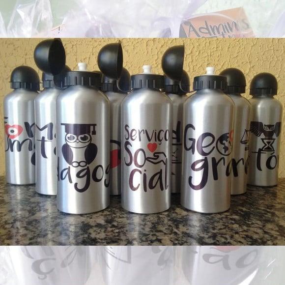 Squeeze Garrafinha Alumínio 500 ml Personalizada Cursos