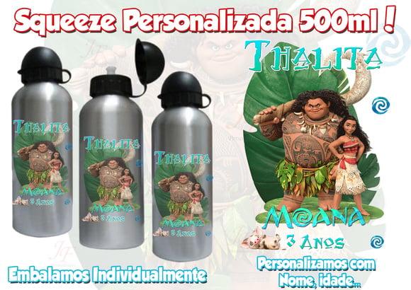 Squeeze Garrafinha Alumínio 500 ml Personalizada Moana