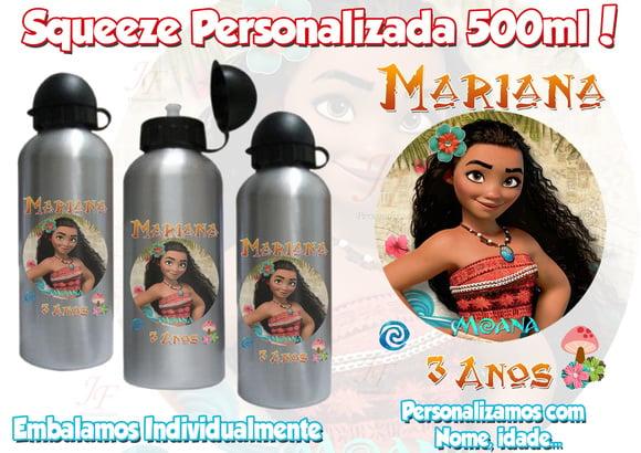 Squeeze Garrafinha Alumínio 500 ml Personalizada Moana