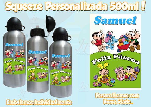 Squeeze Garrafinha Alumínio 500 ml Personalizada Páscoa