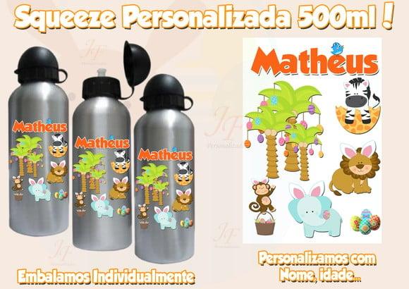 Squeeze Garrafinha Alumínio 500 ml Personalizada Páscoa