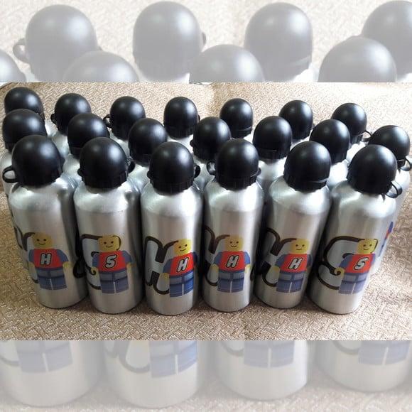Squeeze Garrafinha Alumínio 500 ml Personalizada Tema Lego