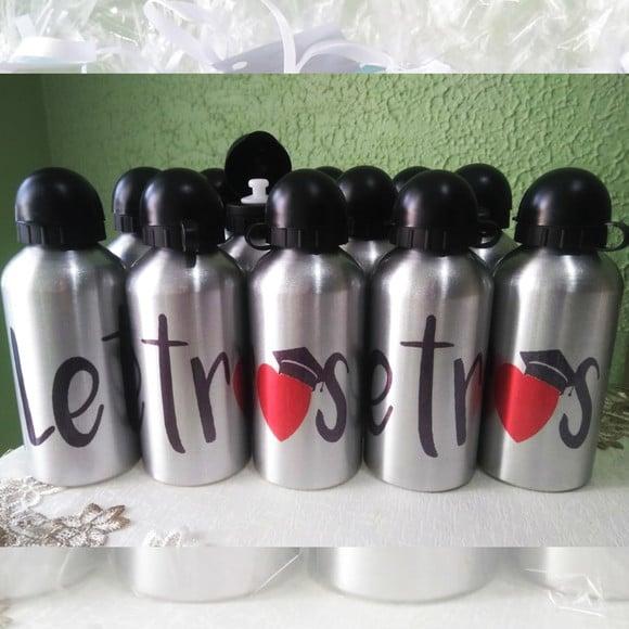 Squeeze Garrafinha Alumínio 500ml Personalizada Curso Letras