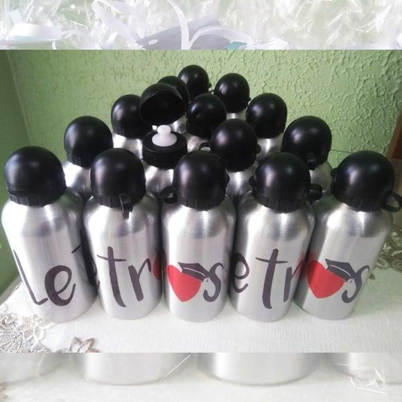 Squeeze Garrafinha Alumínio 500ml Personalizada Curso Letras