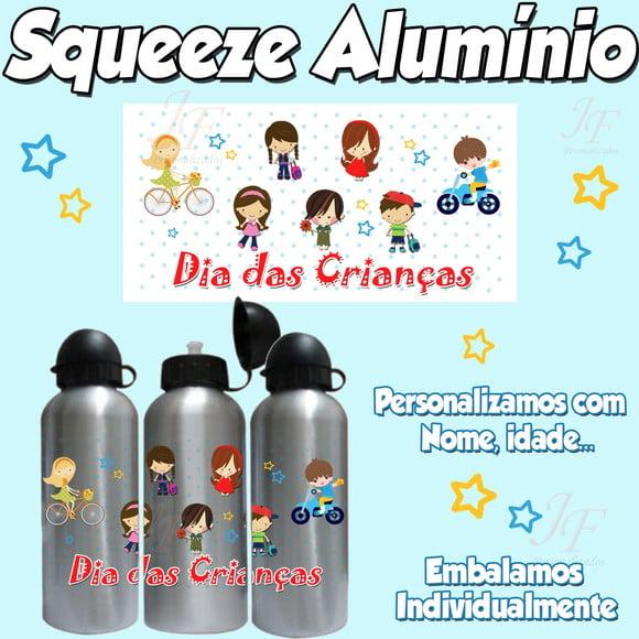 Squeeze Garrafinha Alumínio Personalizada Dias das Crianças