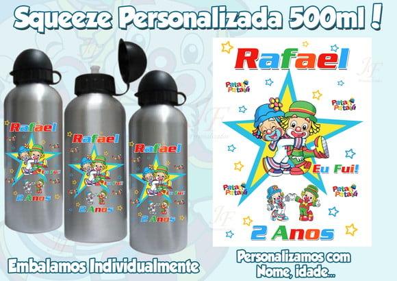Squeeze Garrafinha Alumínio Personalizada Patati Patatá