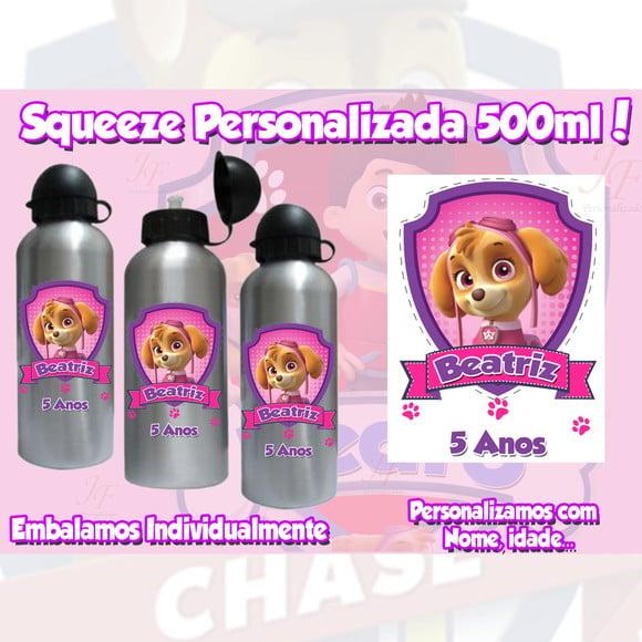 Squeeze Garrafinha Alumínio Personalizada Patrulha Canina