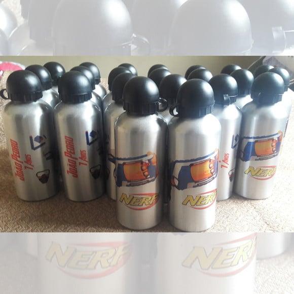 Squeeze Garrafinha em Alumínio 500ml Personalizada Tema Nerf