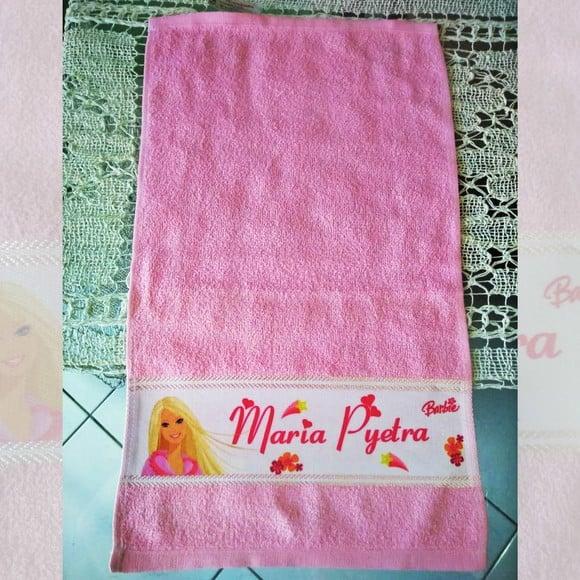 Toalhinha de Mãos Personalizada_Várias cores_Princesa Barbie