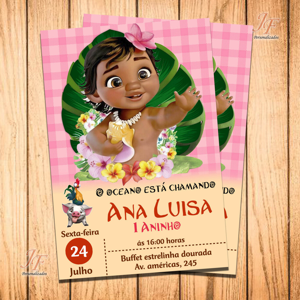 Convite Digital Moana Baby