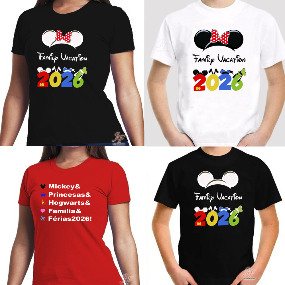 Camisetas Família Disney Personalizadas | 05 Unidades | Camisa V