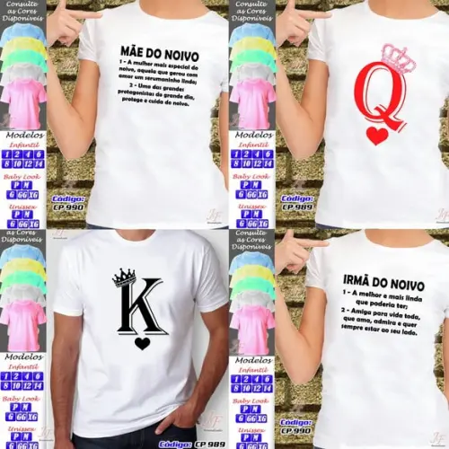 01 Camiseta Adulto Infantil Chá Bar Chá Noivos Personalizada