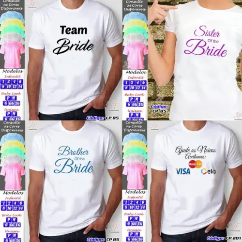 01 Camiseta Adulto Infantil Chá Bar Noivado Personalizada