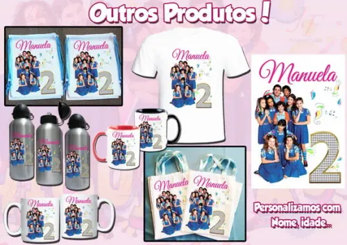 01 Camiseta Adulto Infantil Chiquititas Personalizada