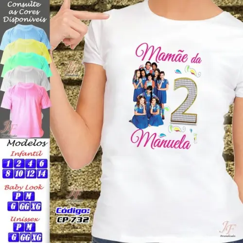 01 Camiseta Adulto Infantil Chiquititas Personalizada