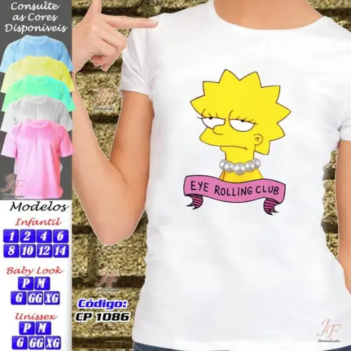 01 Camiseta Adulto Infantil Eye Rolling Club Personalizada
