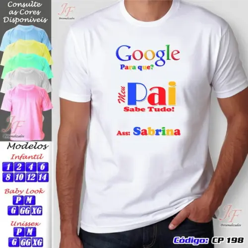 01 Camiseta Adulto Infantil Google Personalizada