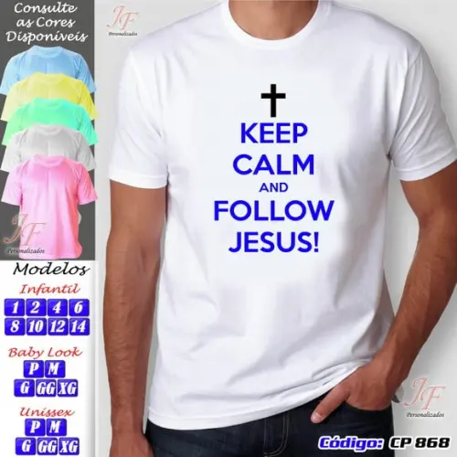 01 Camiseta Adulto Infantil Keep Calm Personalizada